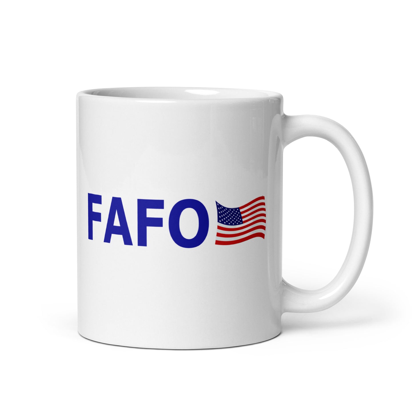 FAFO White Glossy Mug
