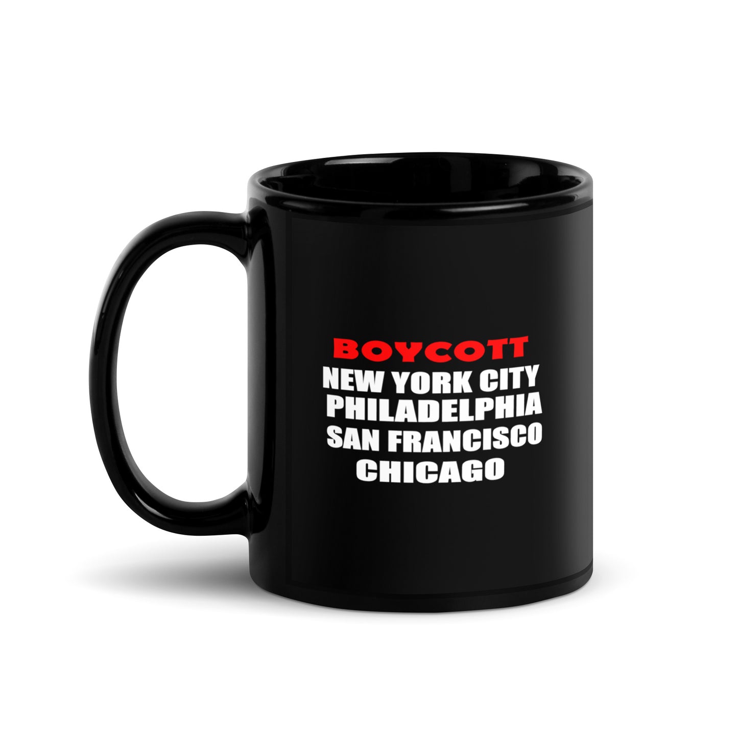 Boycott Black Glossy Mug