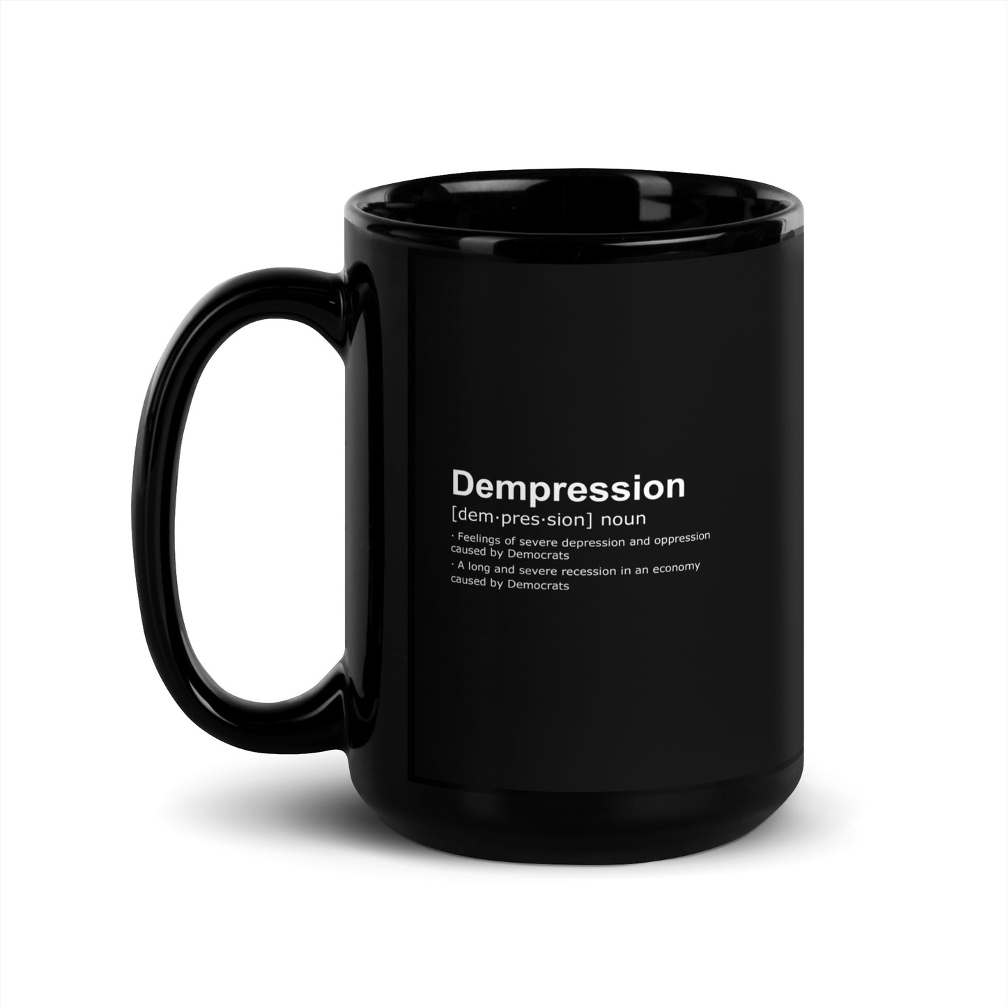 Dempression Black Glossy Mug