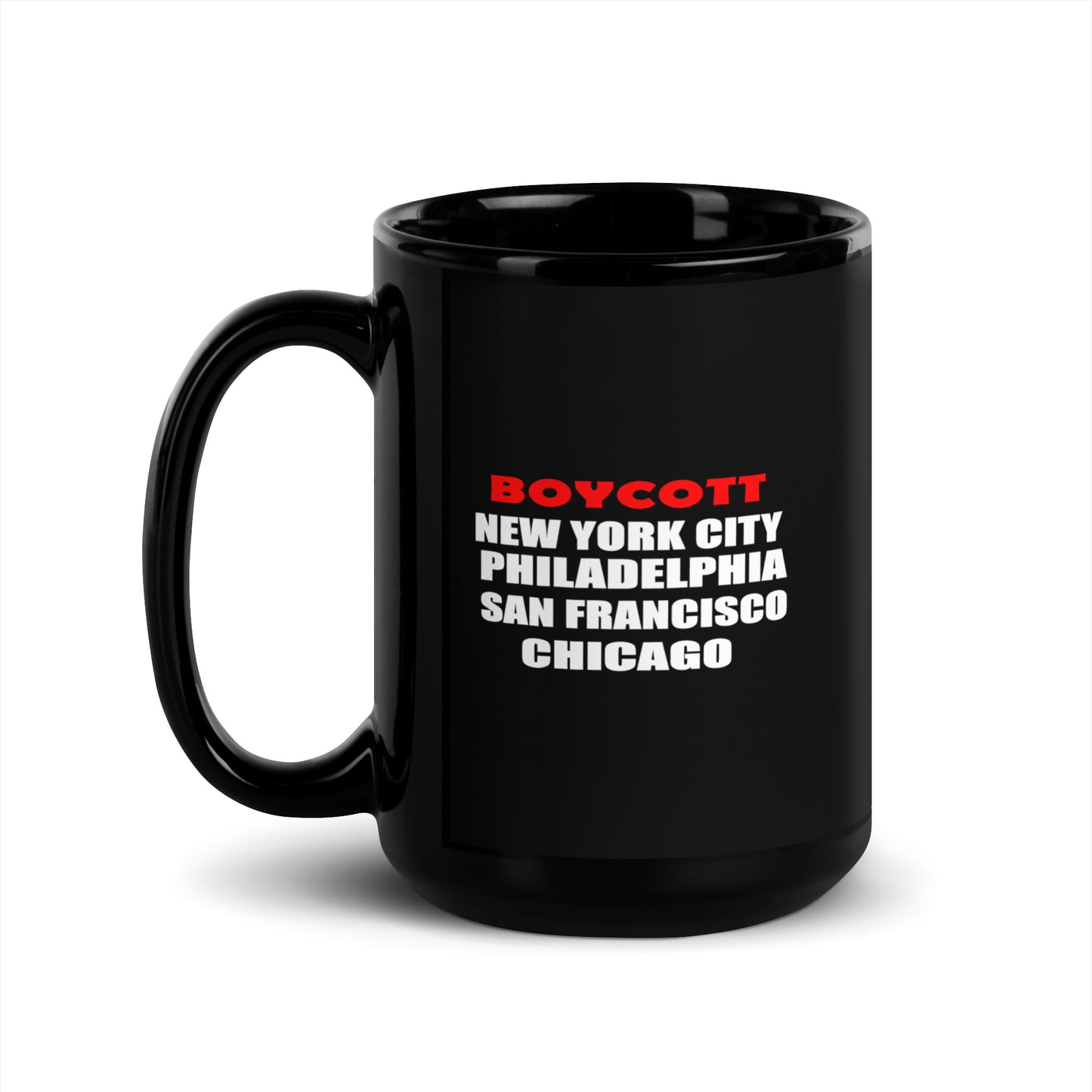 Boycott Black Glossy Mug