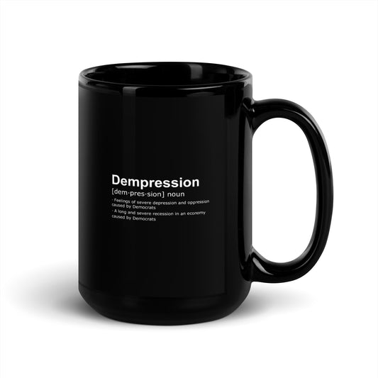 Dempression Black Glossy Mug