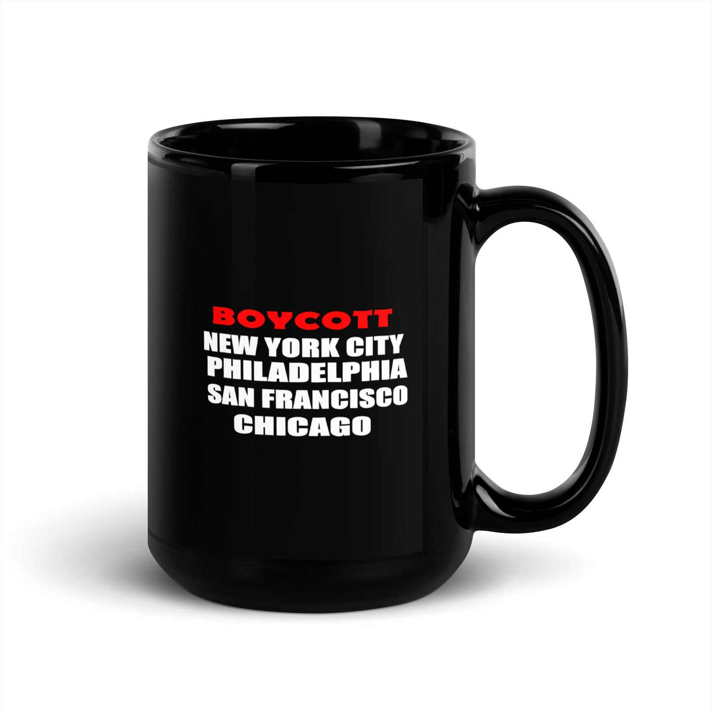 Boycott Black Glossy Mug