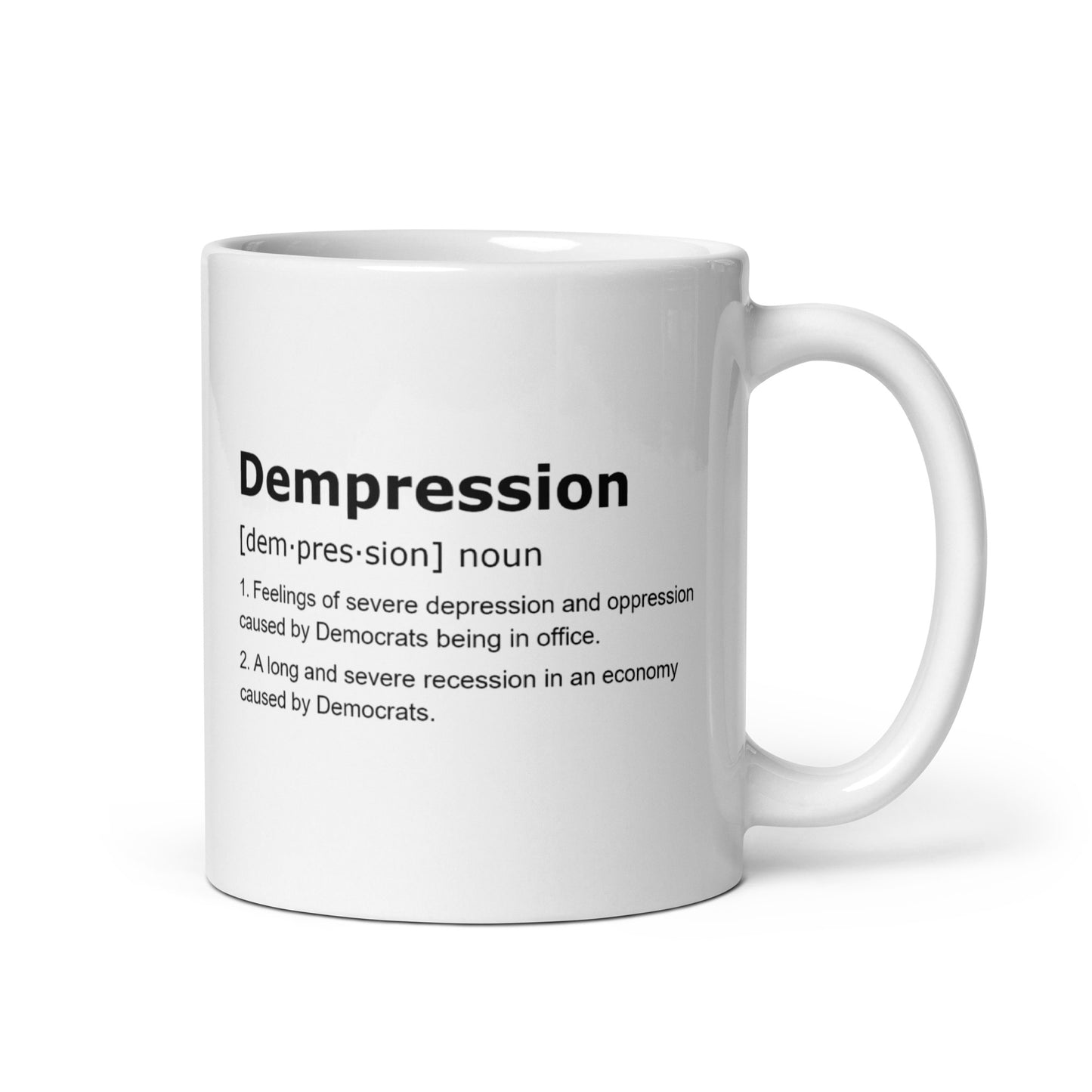 Dempression White Glossy Mug