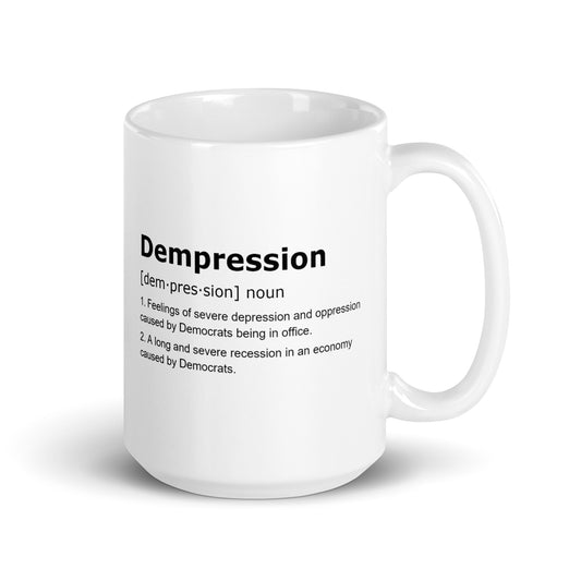 Dempression White Glossy Mug