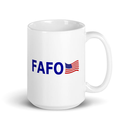 FAFO White Glossy Mug